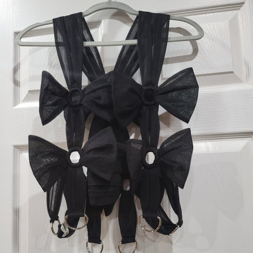 $795 NOIR KEI NINOMIYA TULLE BOW HARNESS SUSPENDERS RUNWAY JAPAN